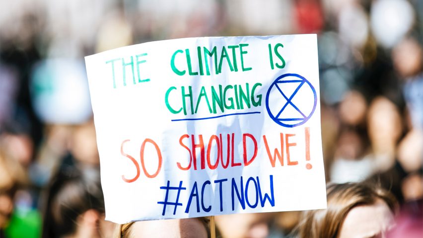 An activist at a climate change protest