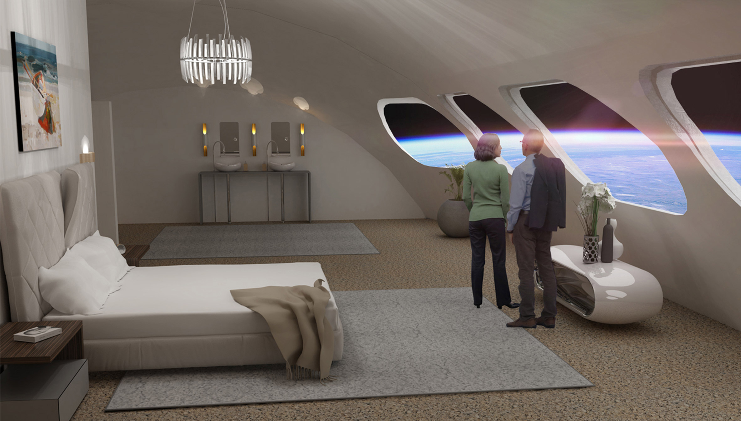 Bedroom at the space hotel