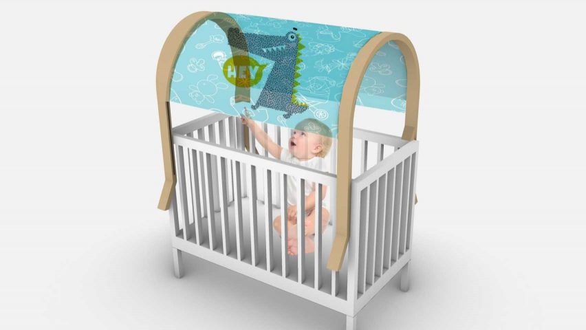 Wonderful World by Huan Khoo canopy for baby cribs on the Dezeen and LG Display OLED Go shortlist