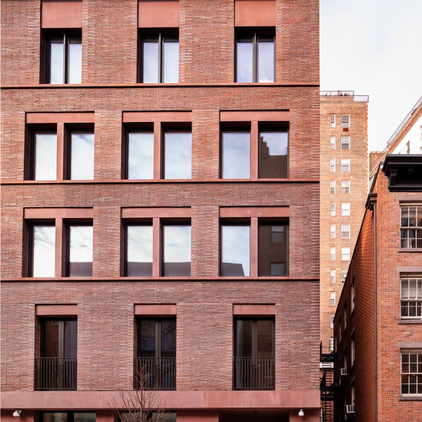 David Chipperfield designs red concrete and brick apartment block for New York