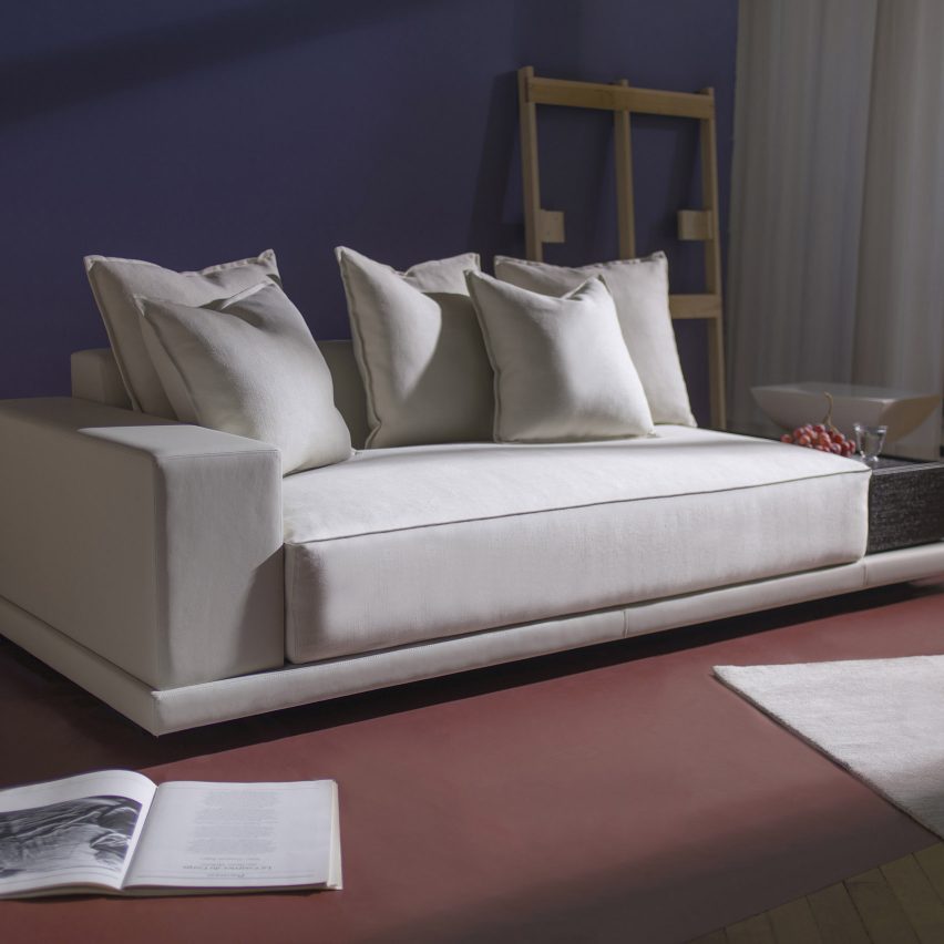 A white standalone sofa module