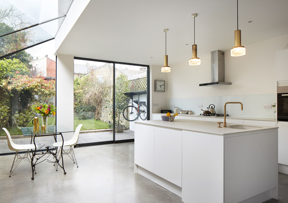 Skylight covered London house extension
