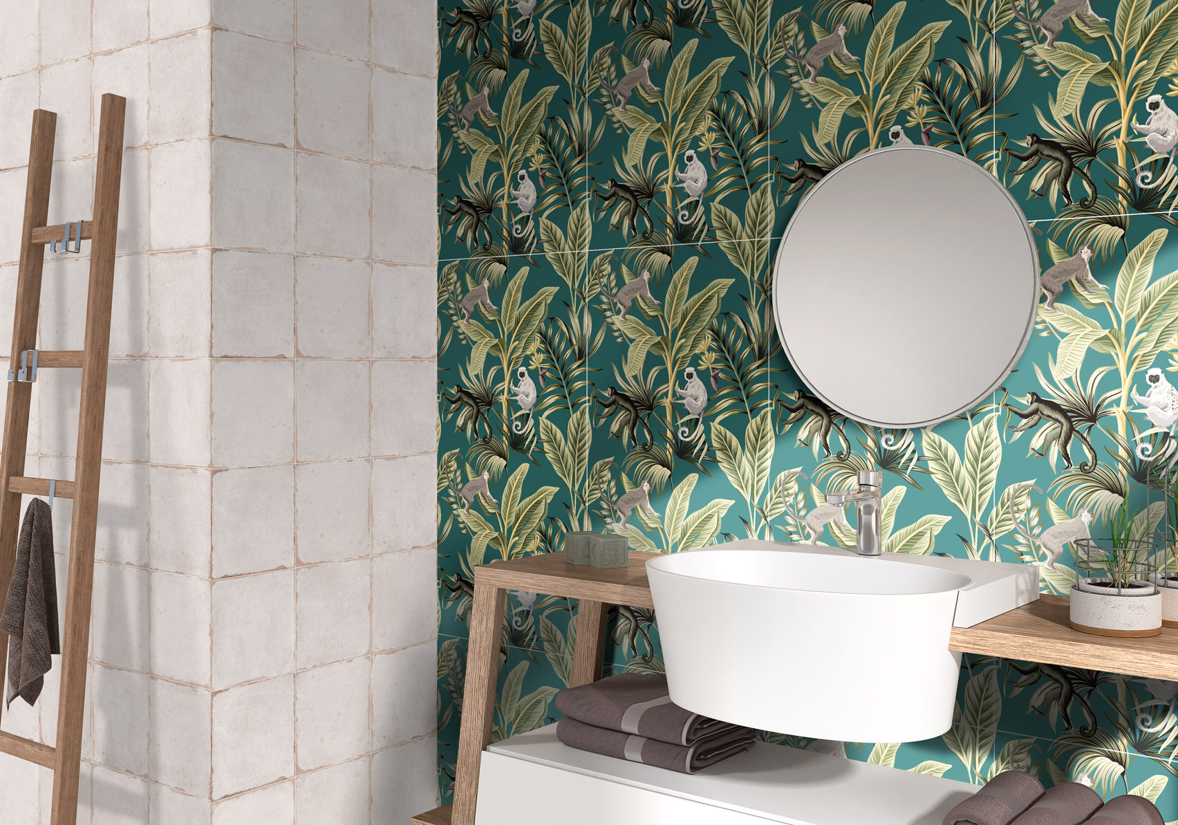 Wallpaper style tiles of Couture Collection by Ceracasa