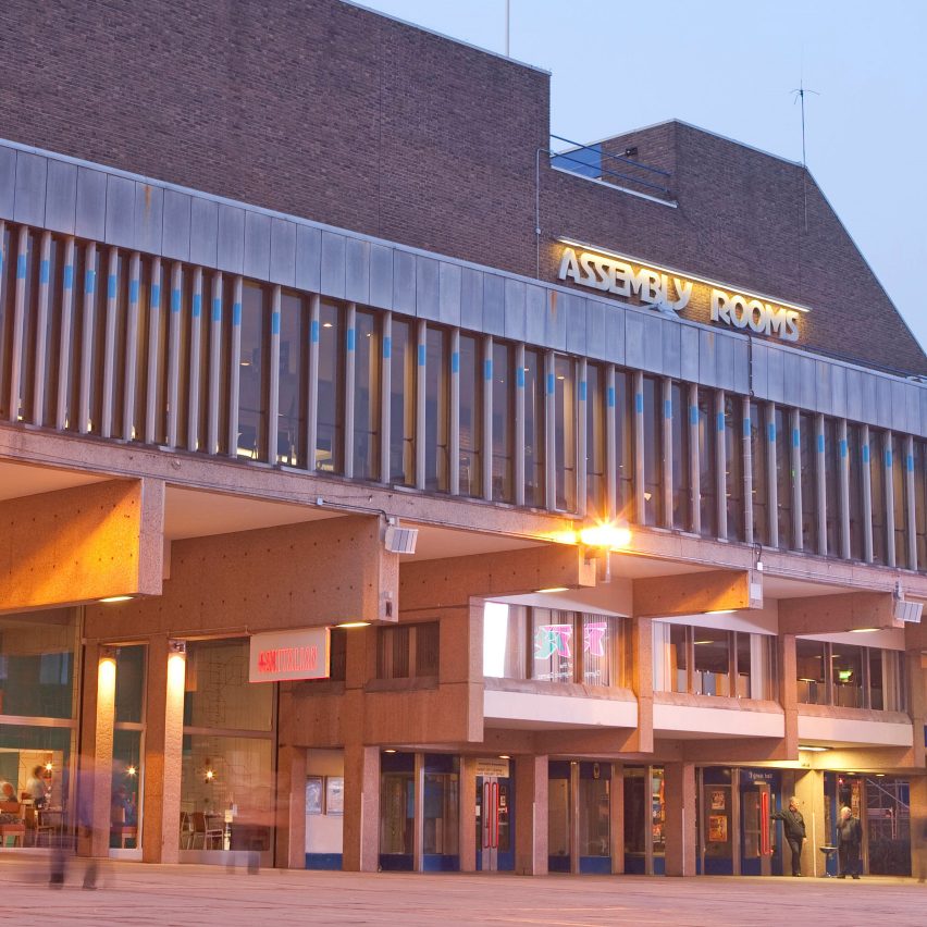 The brutalist Derby Assembly Rooms in Derbyshire