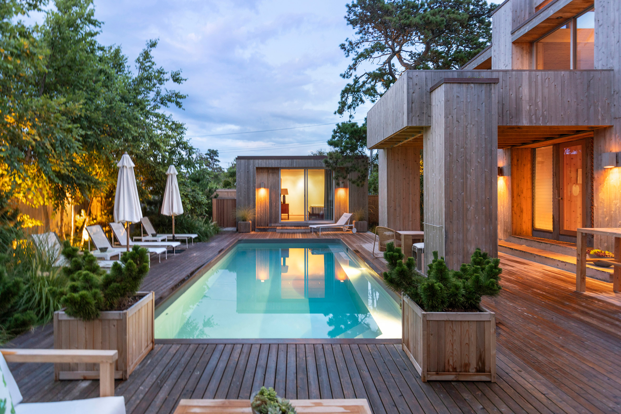 New swimming pool added to 1960s house on Fire Island