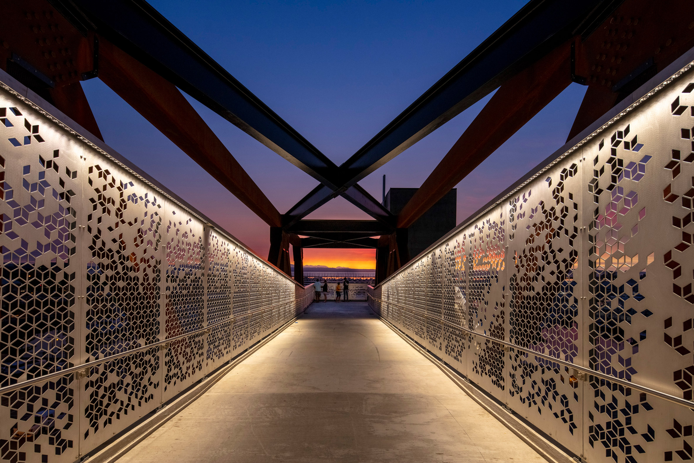 New Grand Avenue Park Bridge at sunset