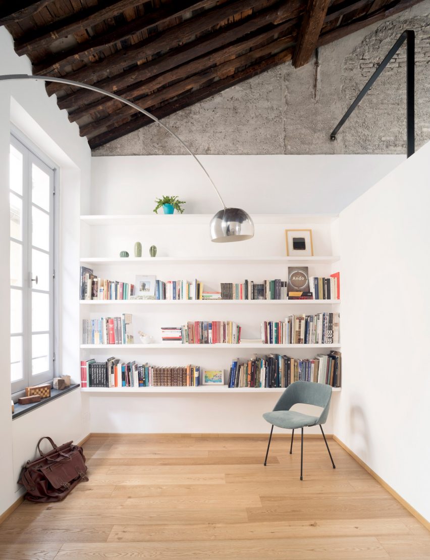 Library in House for a Sea Dog in Genoa by Dodi Moss