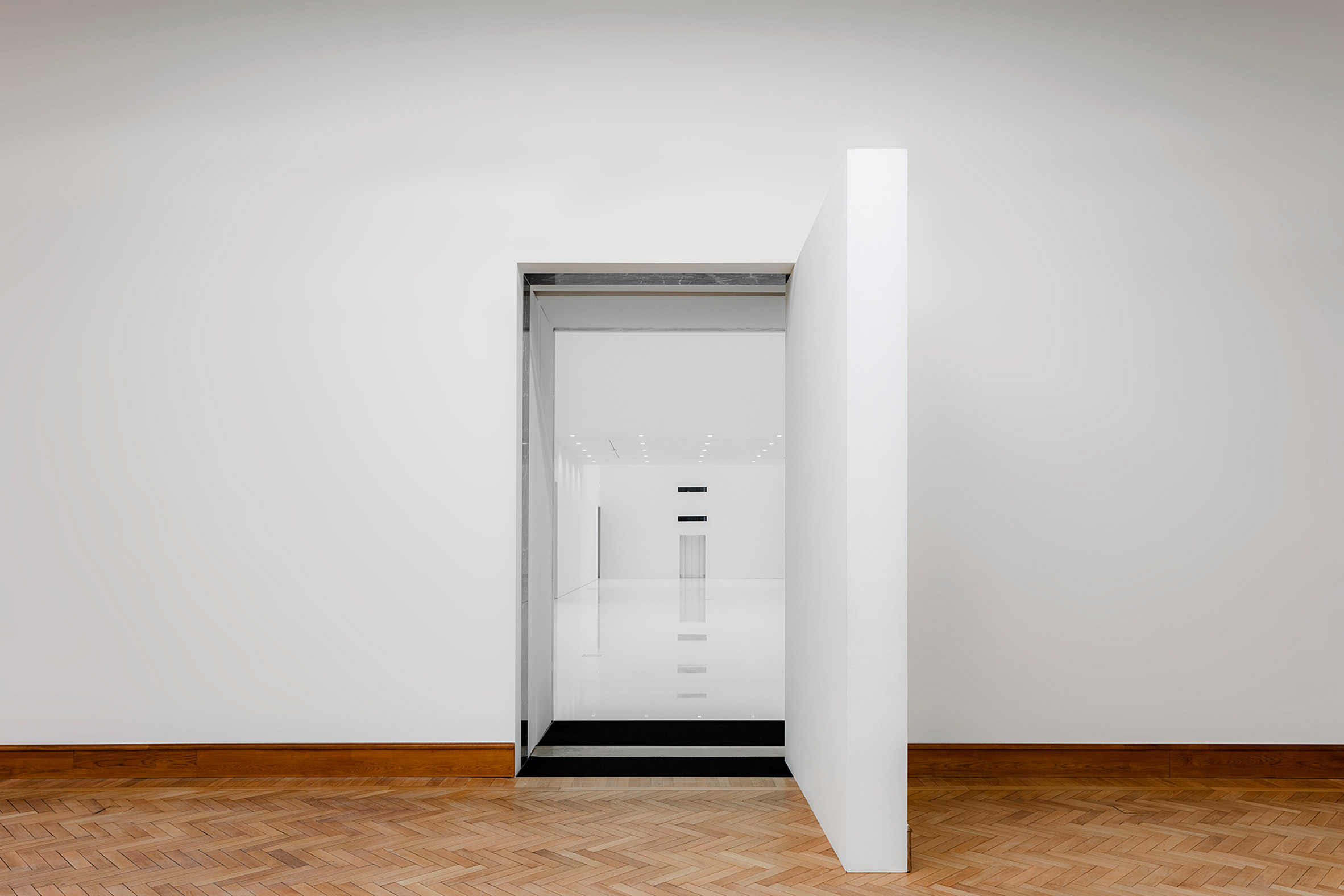 Entrance to minimalist extension of Royal Museum of Fine Arts Antwerp 