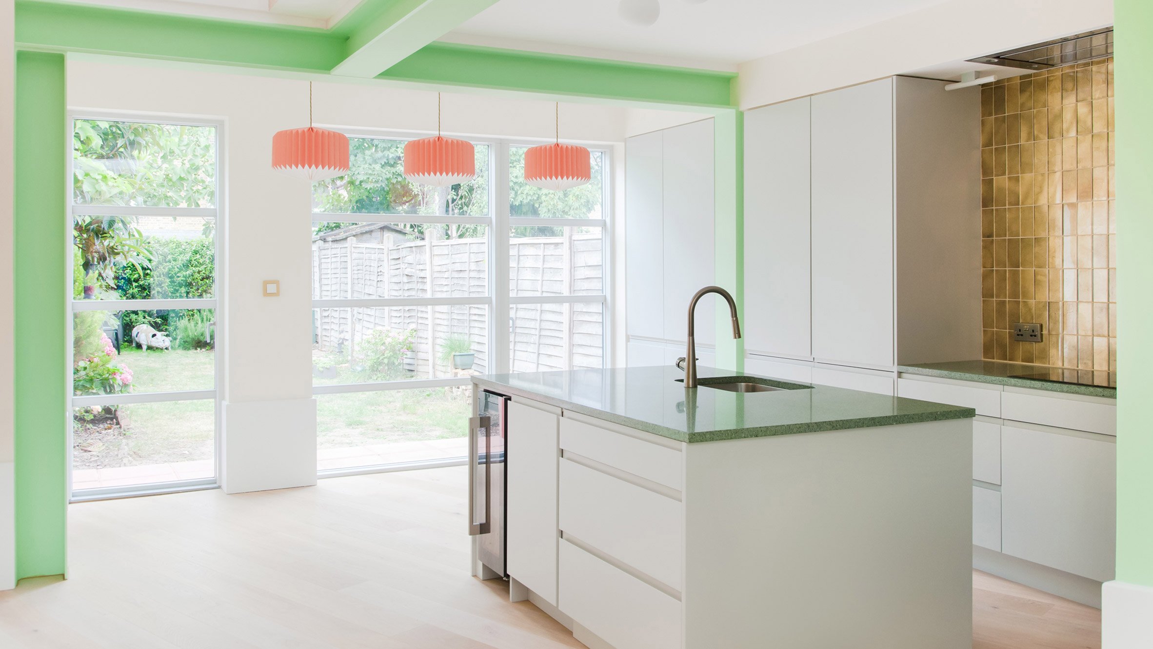 London kitchen extension with green details