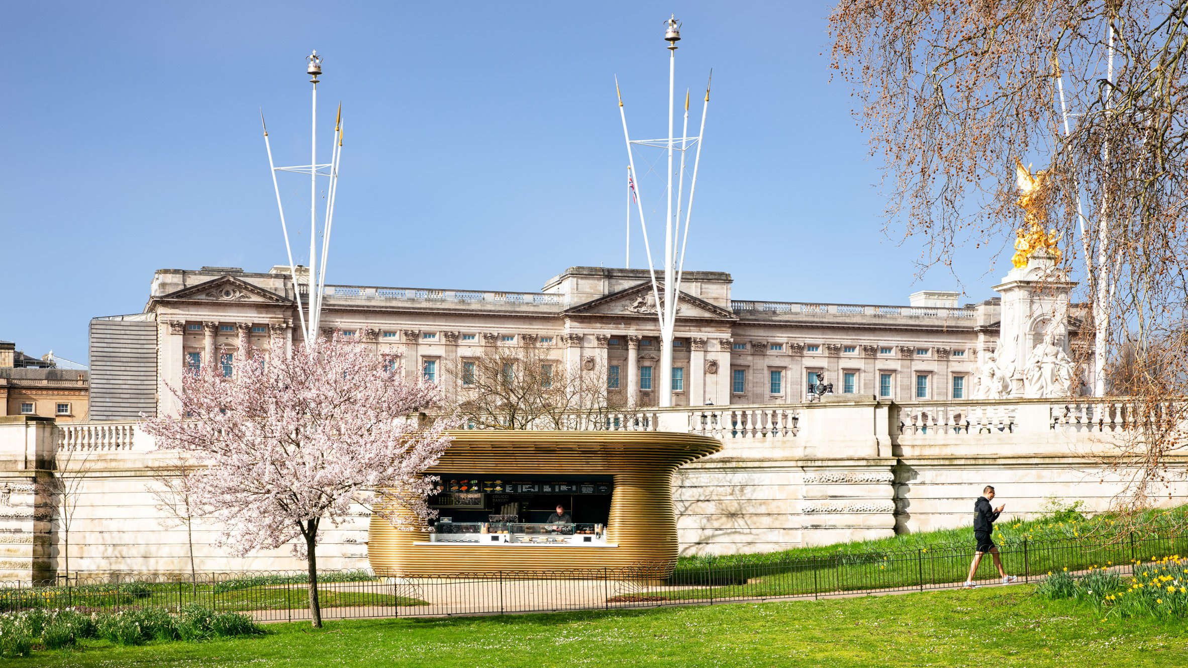 Mizzi Studio Builds Golden Coffee Kiosk Alongside Buckingham Palace