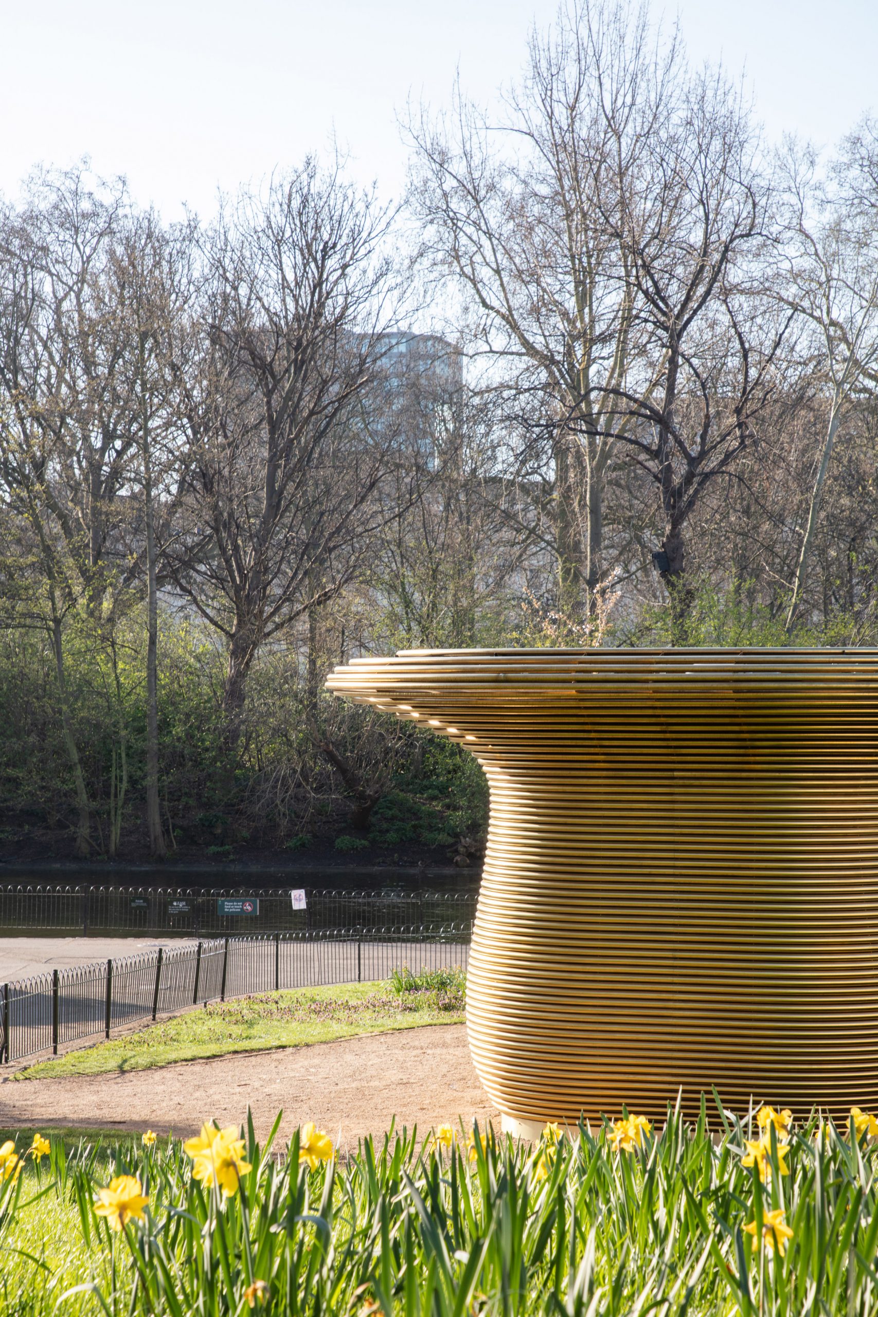 Golden drinks stand in St James's Park
