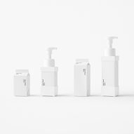 Nendo creates paper soap dispensers that look like milk cartons