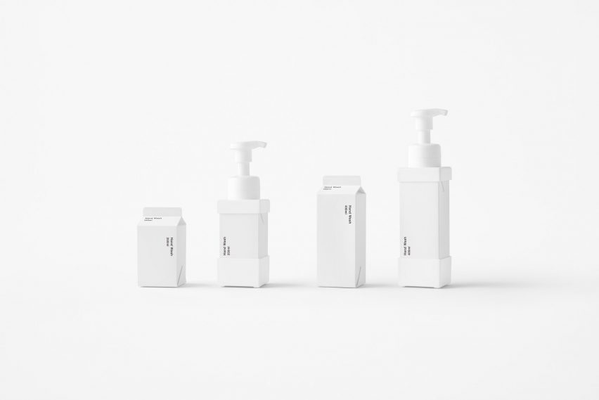 Nendo announces replaceable soap dispensers that look like milk cartons