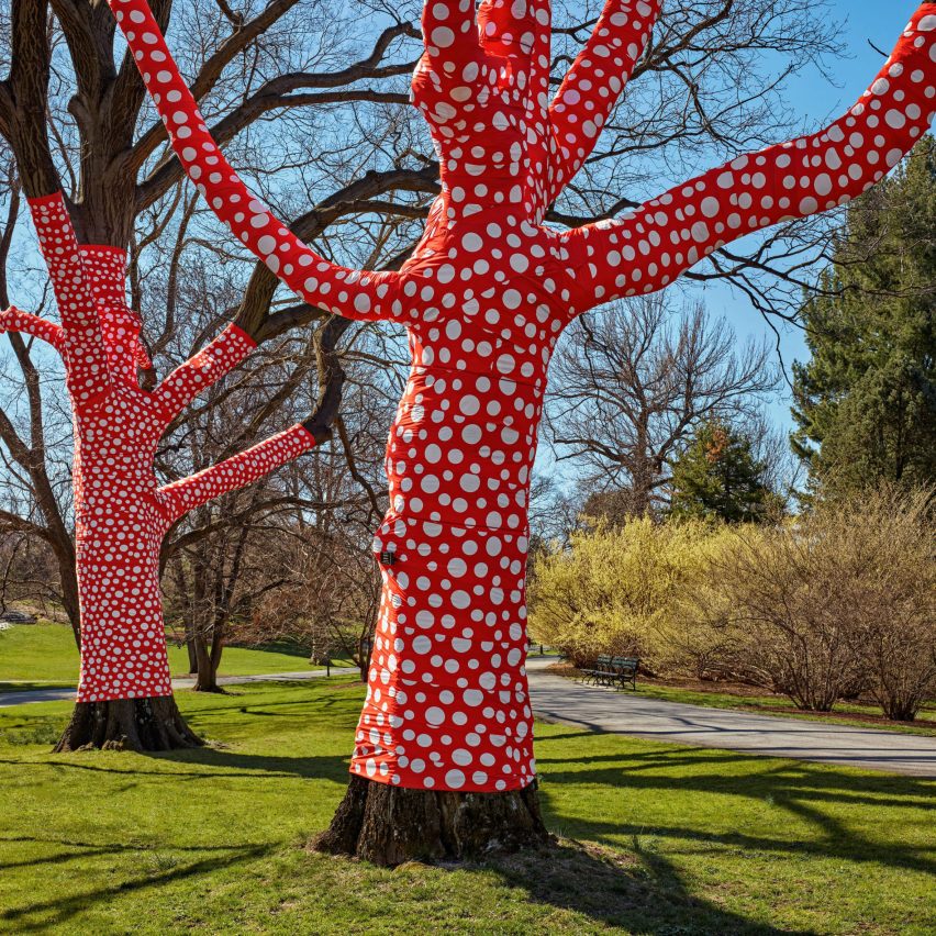Yayoi Kusama's polka dot trees in New York
