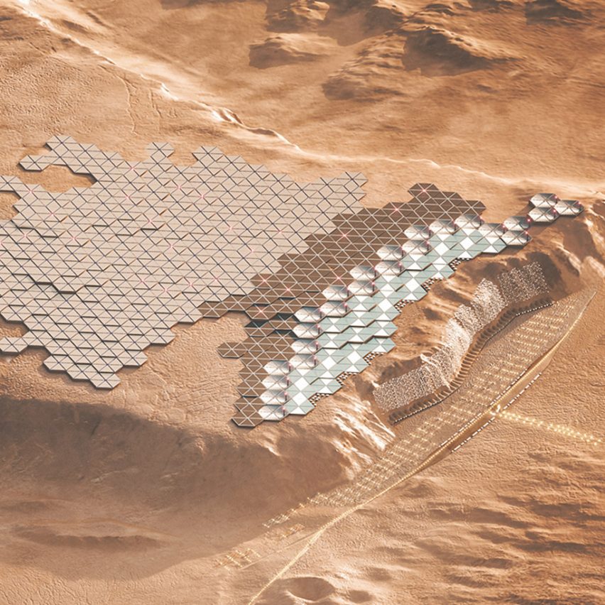 Abiboo envisions cliff-face city as "future capital of Mars"