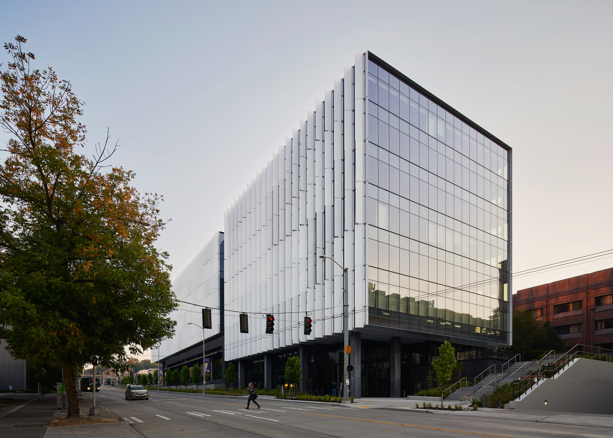 The Rosling Center has a glass facade