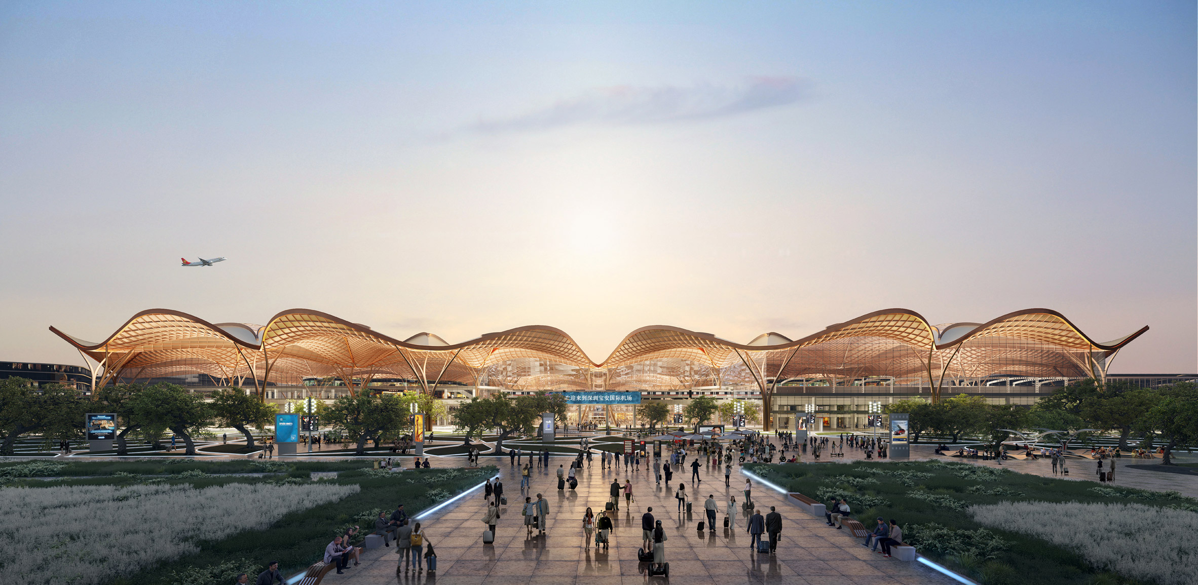 A visual of a new transport hub in Shenzhen
