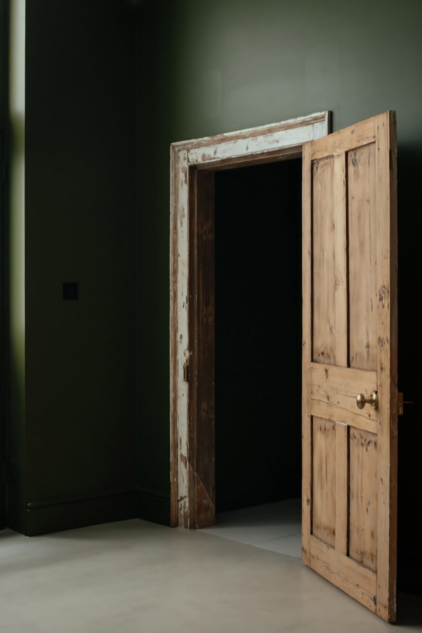 Restored Georgian door in Unearthed Vault apartment
