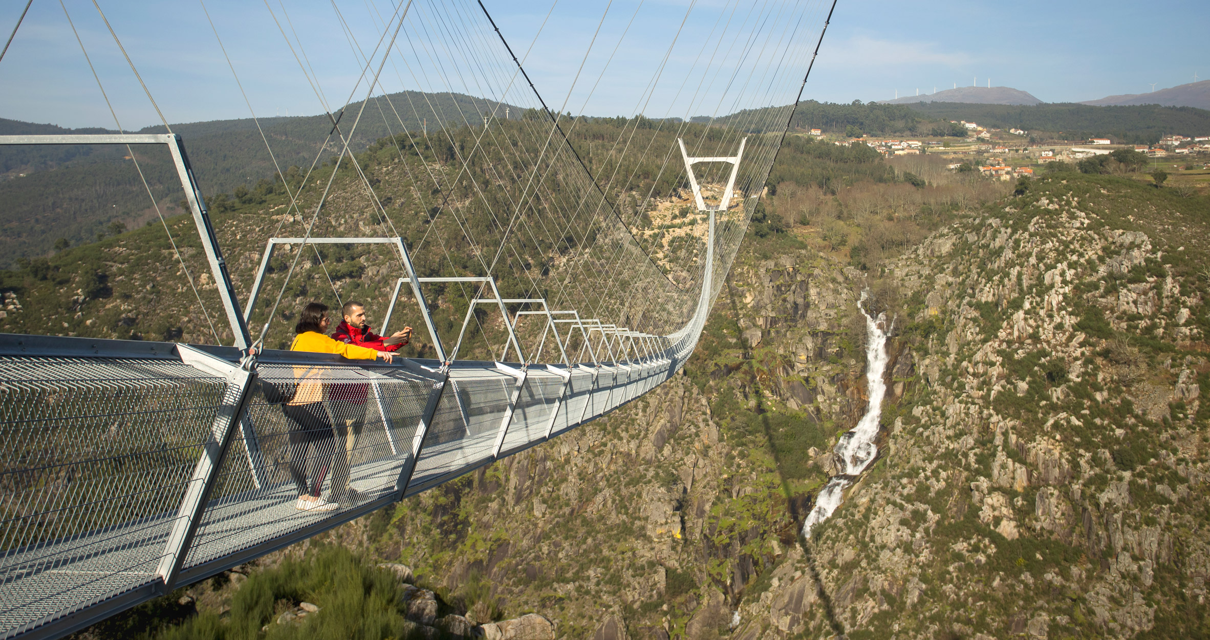 The 516 Arouca bridge is supported by tensile cables