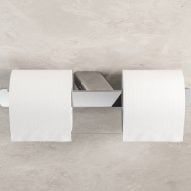 Double toilet roll holder with chrome finish