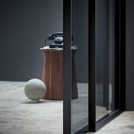 Black aluminium framed sliding doors