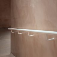 White handrail on a staircase