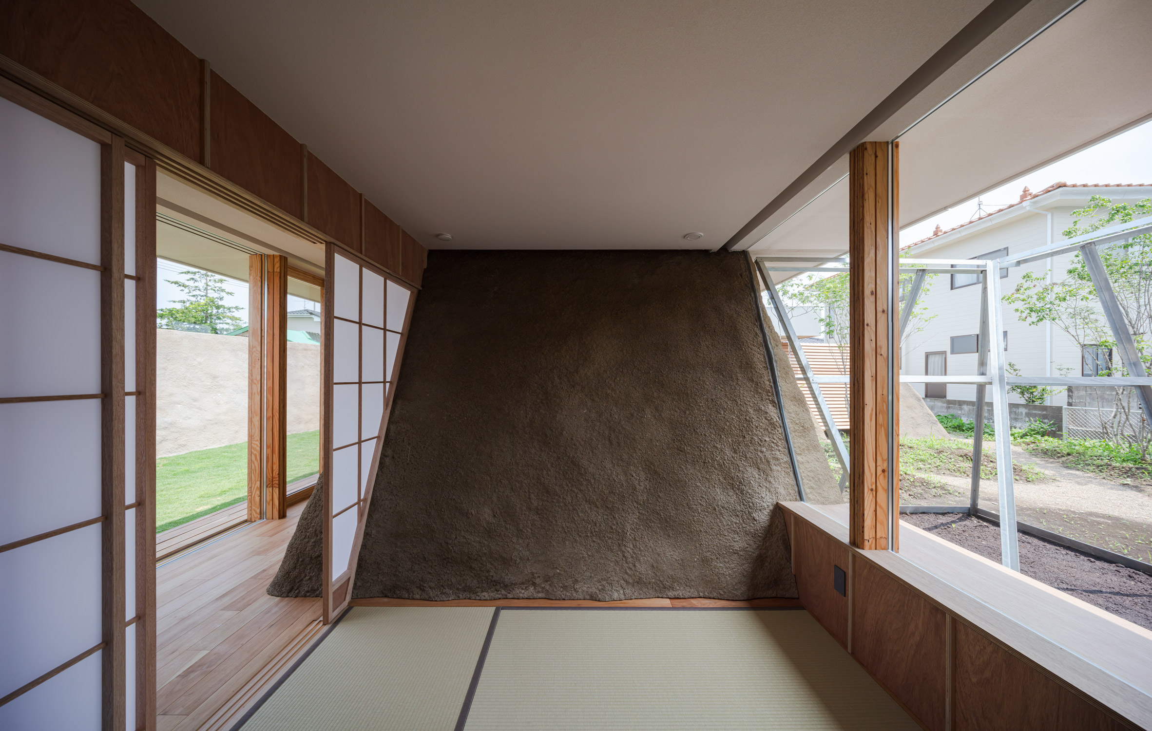 Japanese house with soil wall