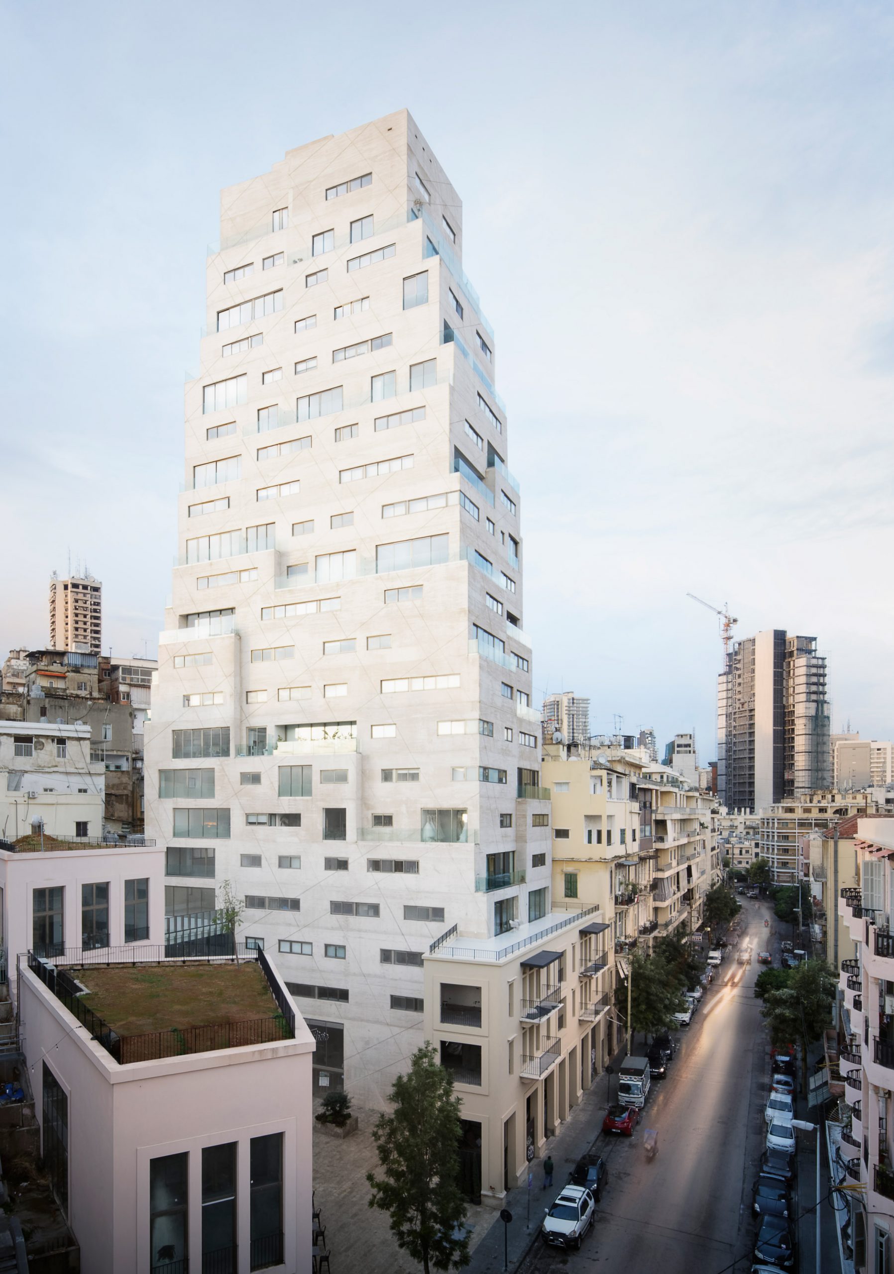 Street view of Aya Tower in Beirut by SOA Architectes