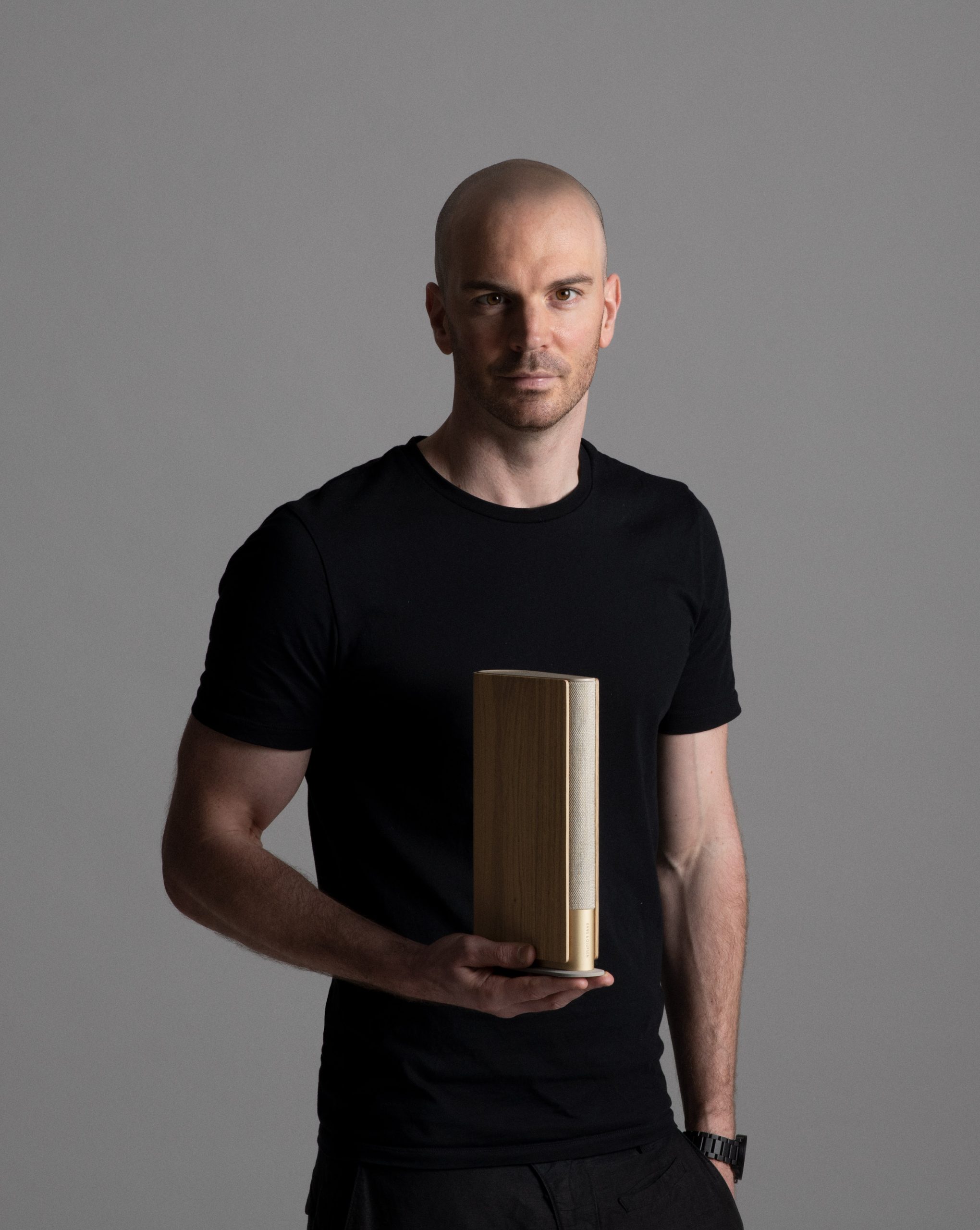 Layer creates slim Beosound Emerge bookshelf speaker for Bang & Olufsen