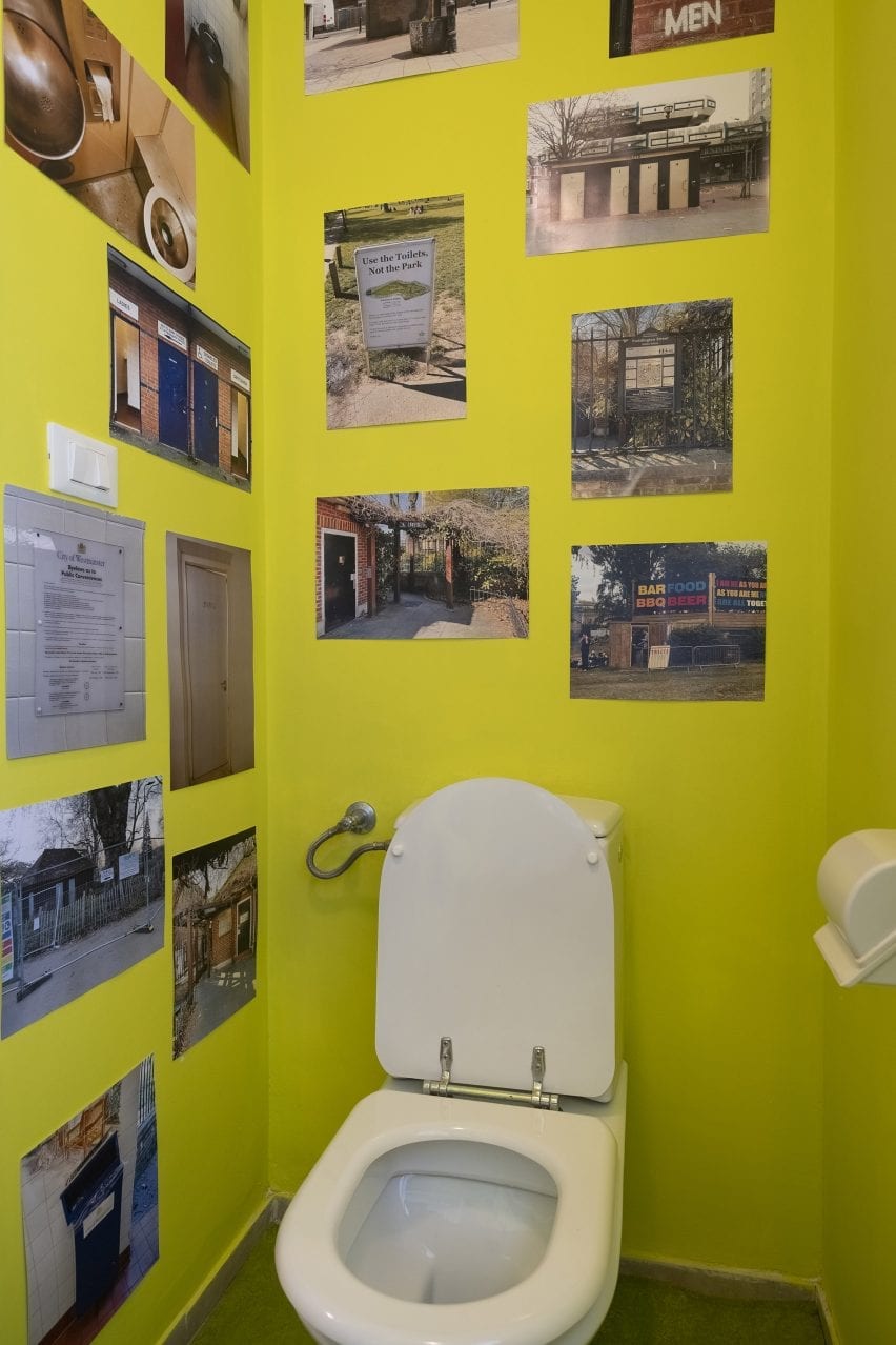 A toilet used as exhibition space
