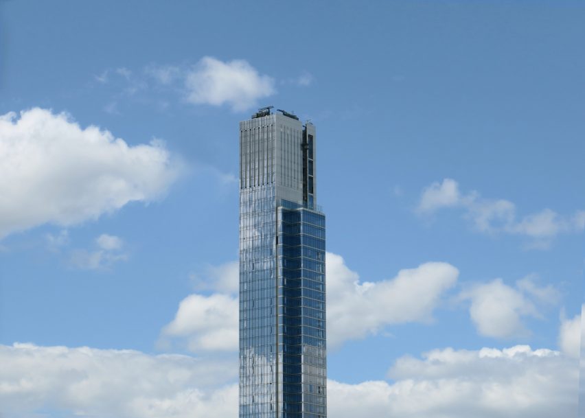 Reflective glass facade of Central Park Tower