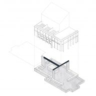 Isometric drawing of Concrete Plinth House