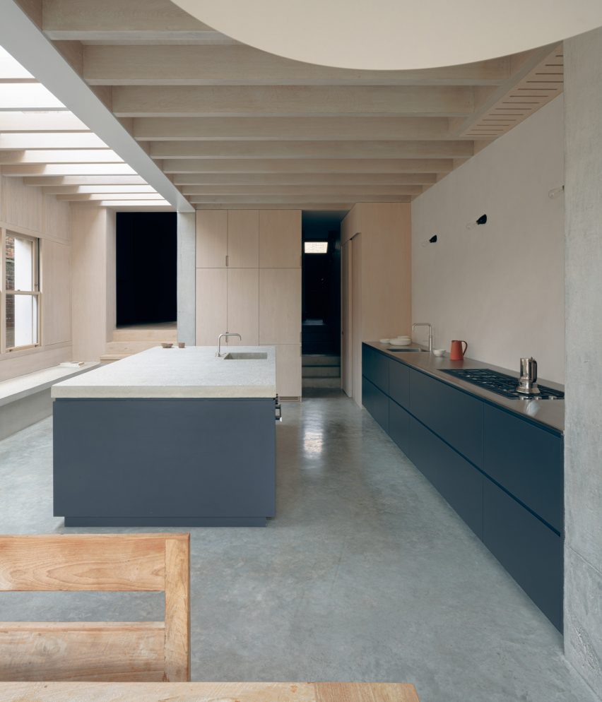 Concrete Plinth House has a large open-plan kitchen