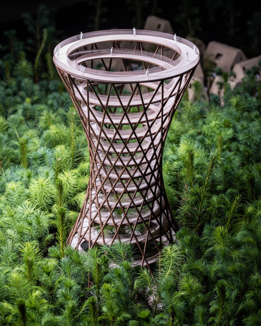 Architectural model of EFFEKT's forest tower
