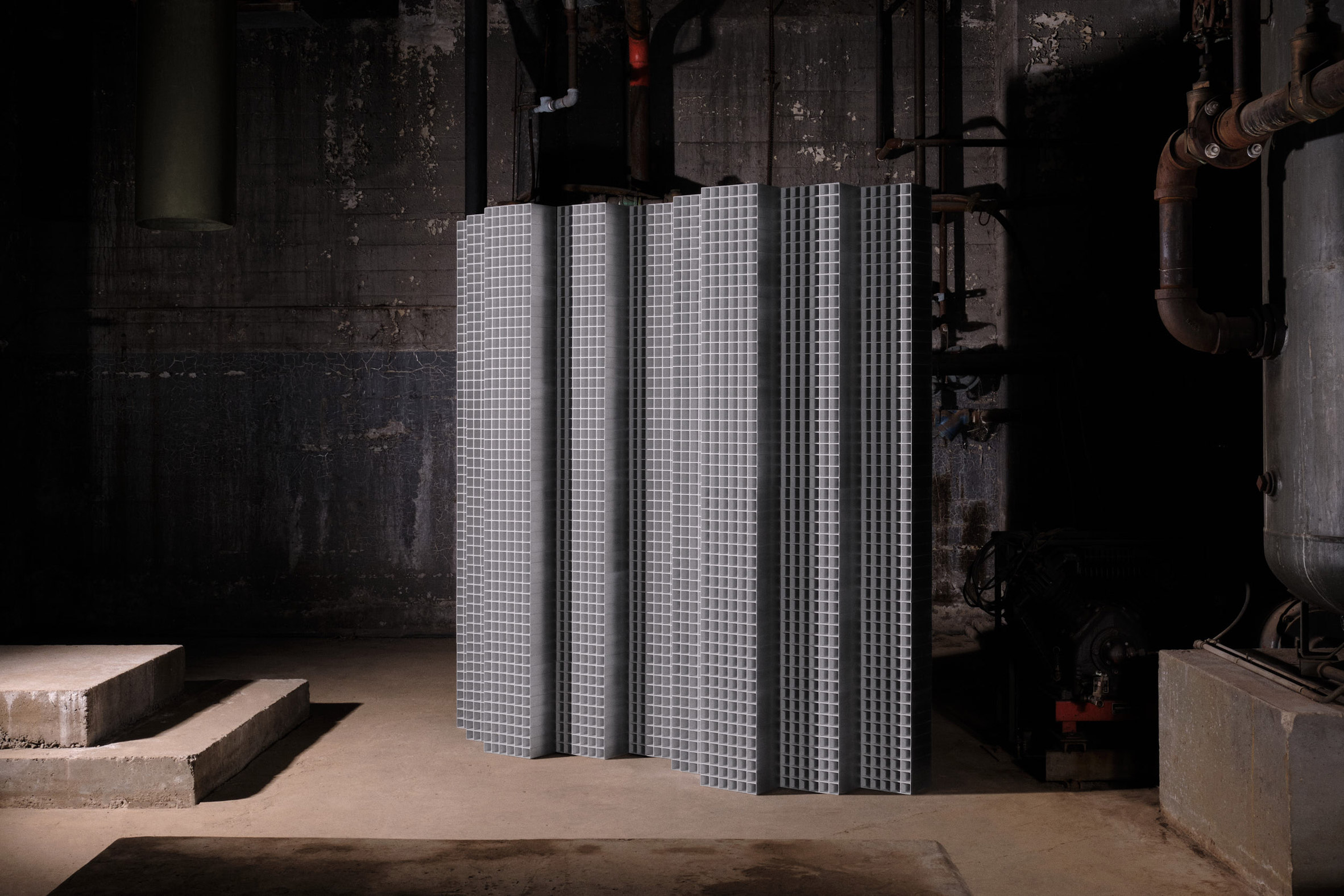 Light installation made of aluminium