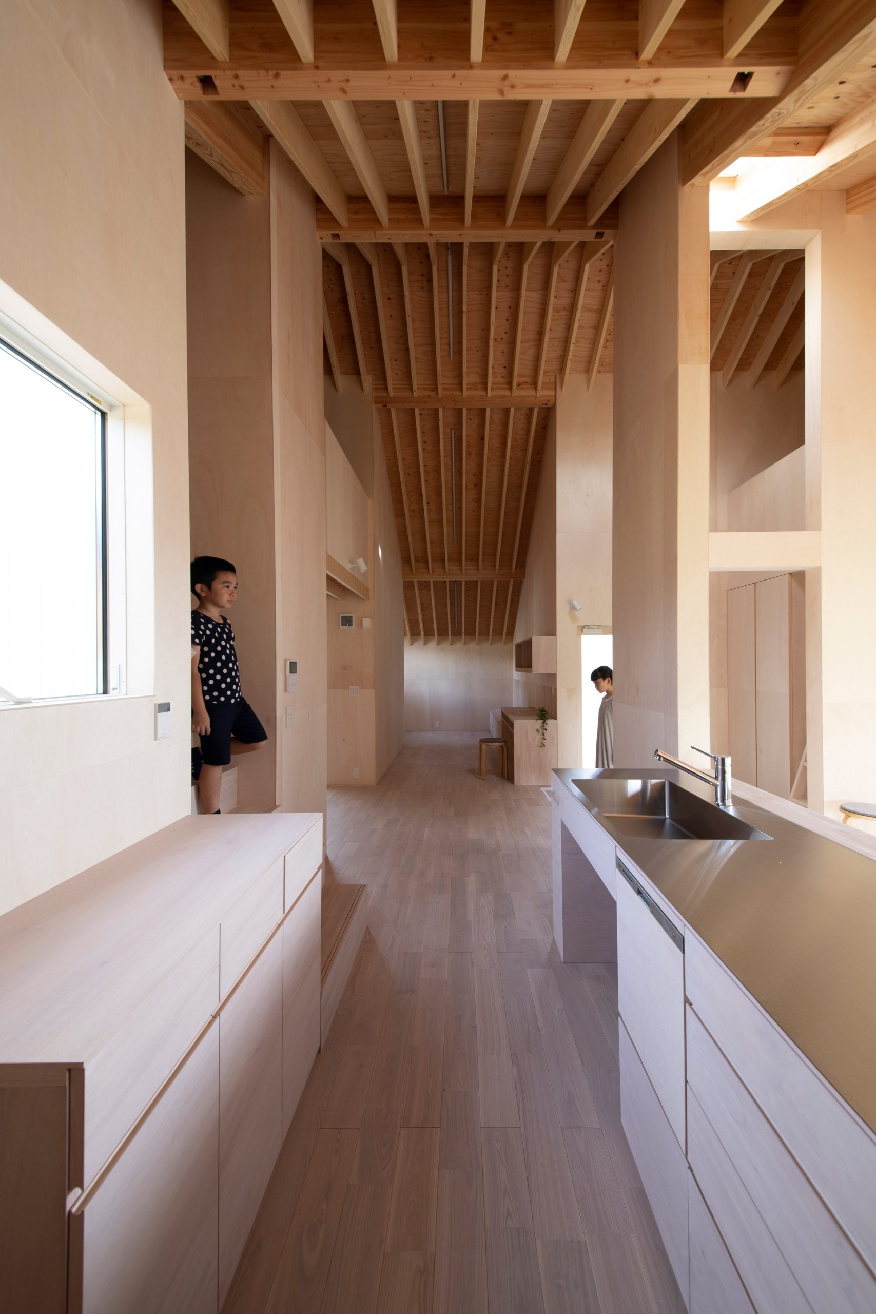 Interiors by Katsutoshi Sasaki have a wood finish