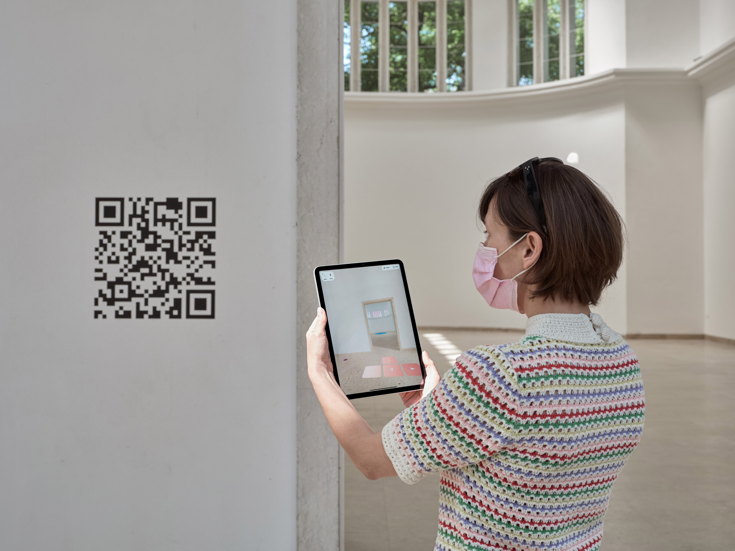 QR code on white wall