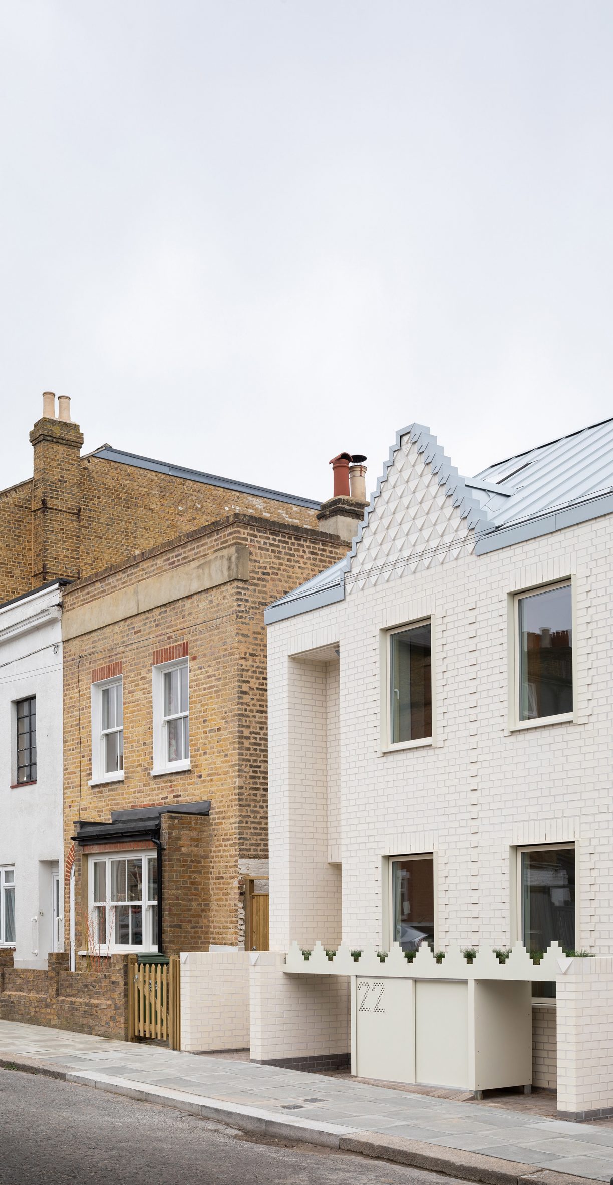 A row of terraced brick houses in London