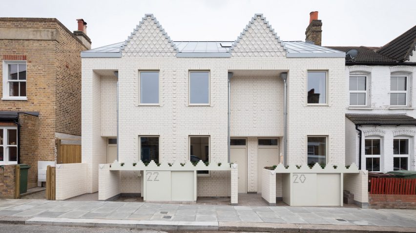 The white brick Ghost Houses by Fraher & Findlay