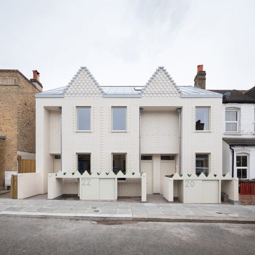 The white brick Ghost Houses by Fraher & Findlay