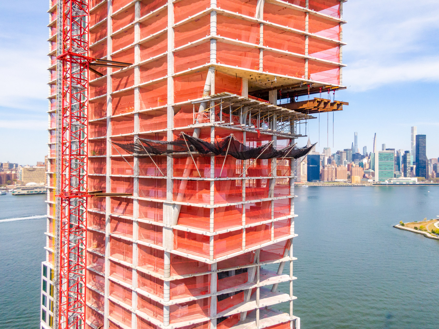 Close up construction shot of Greenpoint Landing