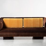 Brown vintage cotton sofa