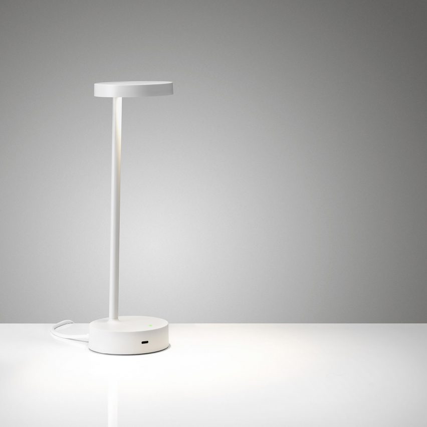 White desk lamp by Colebrook Bosson Saunders