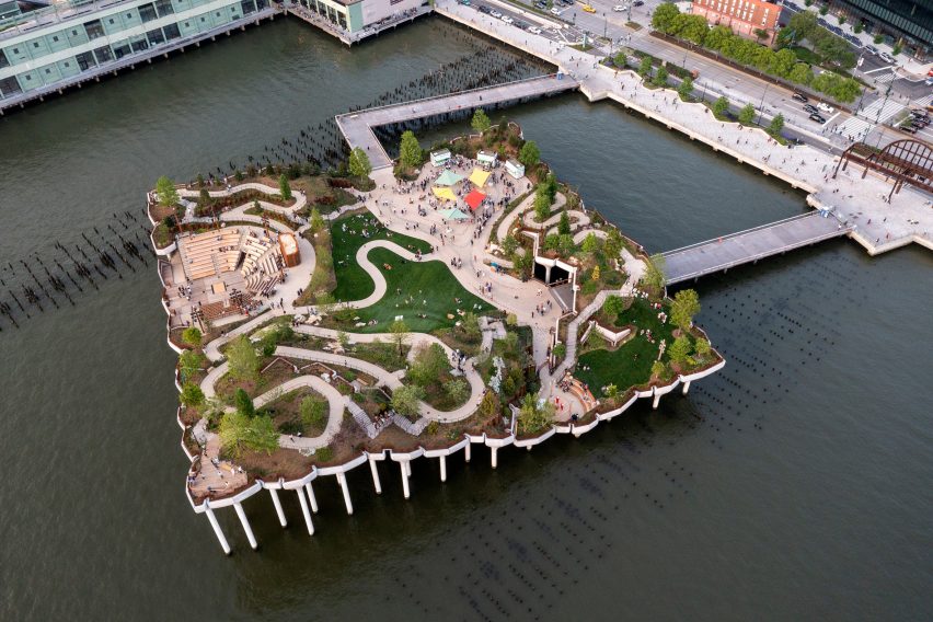 Aerial view of Thomas Heatherwick's park for New York