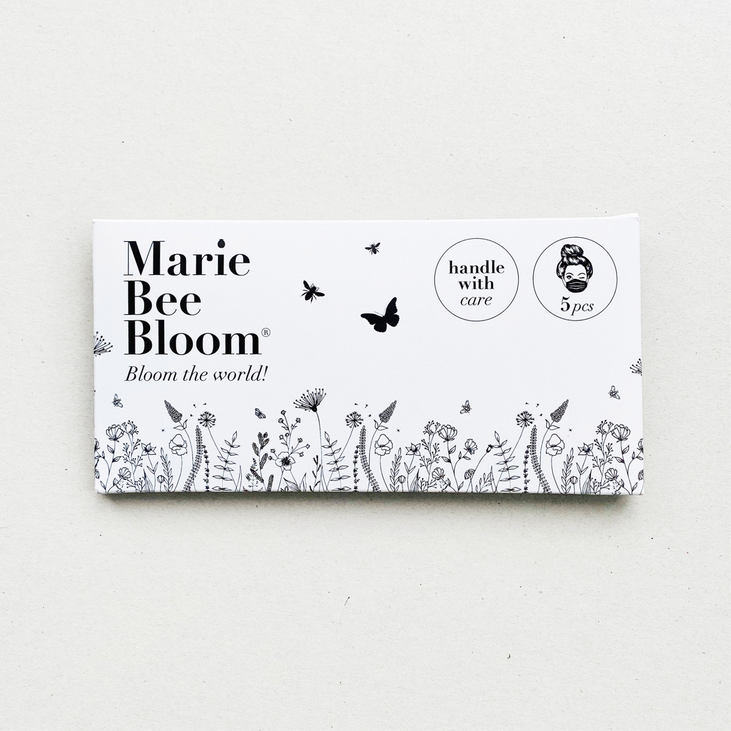 Marie Bee Bloom face mask packaging