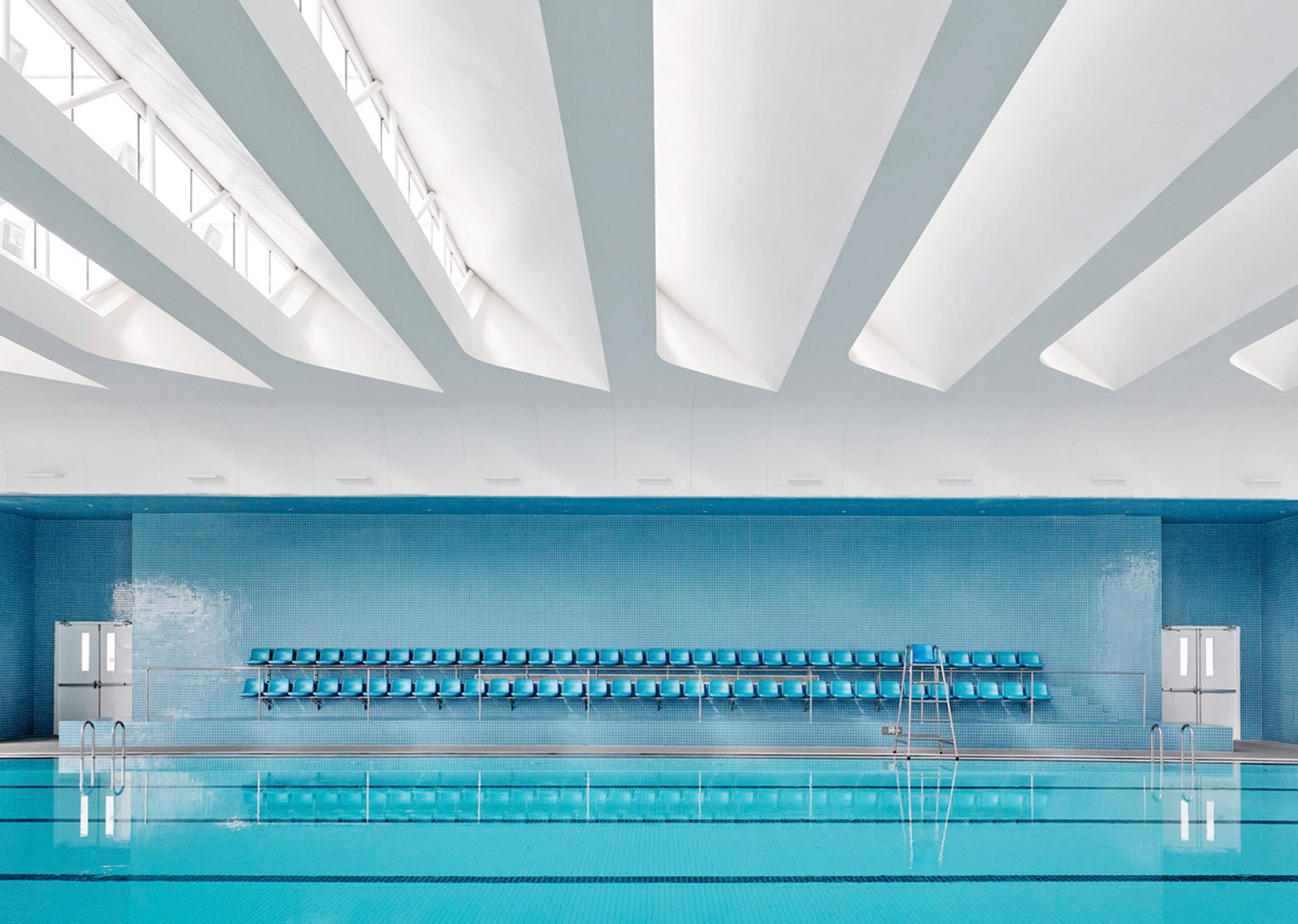 Swimming pool at Shanghai Qingpu Pinghe International School by Open Architecture