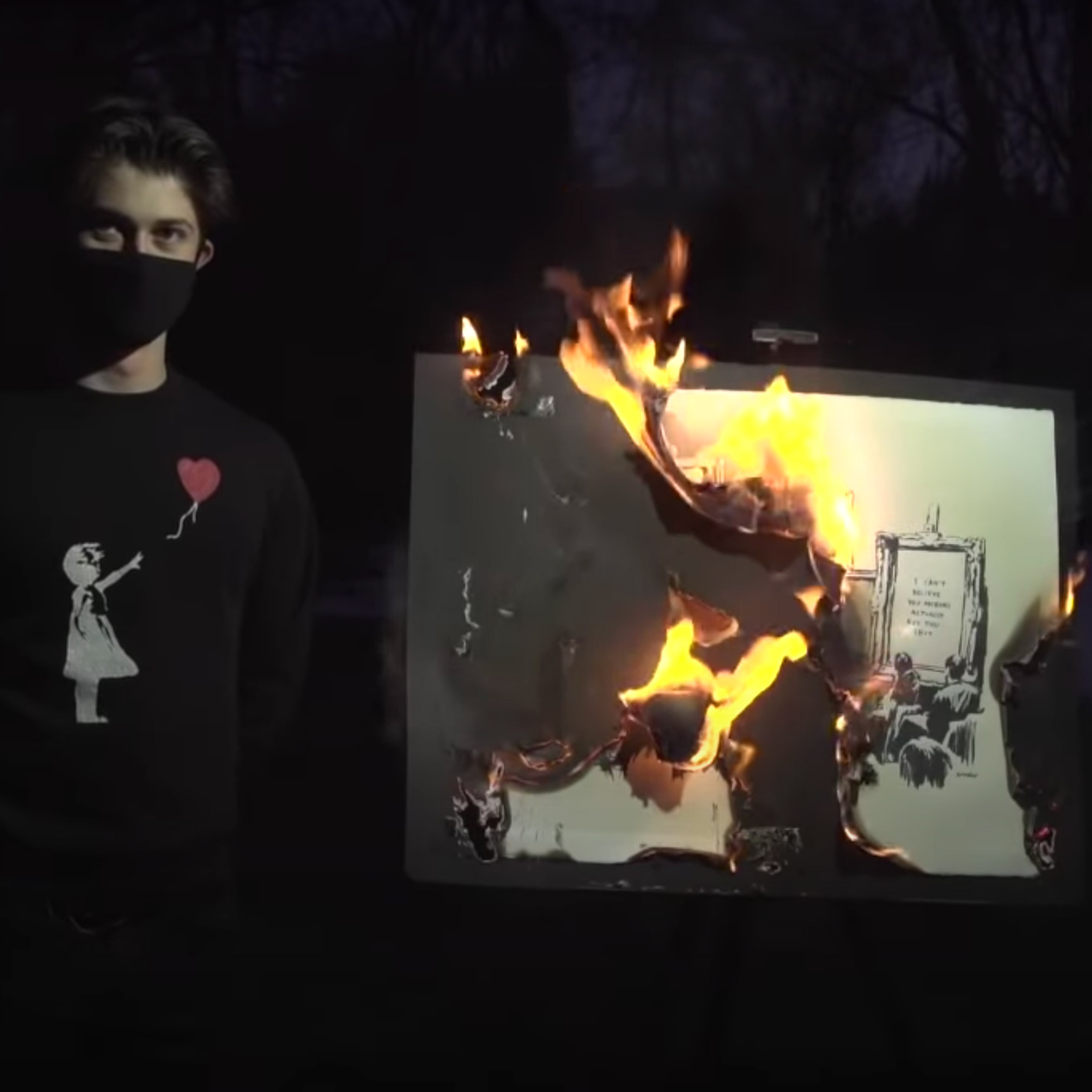 Screenshot of Burnt Banksy video by Injective Protocol