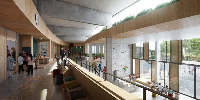 Interiors of The New School will look out to the landscape