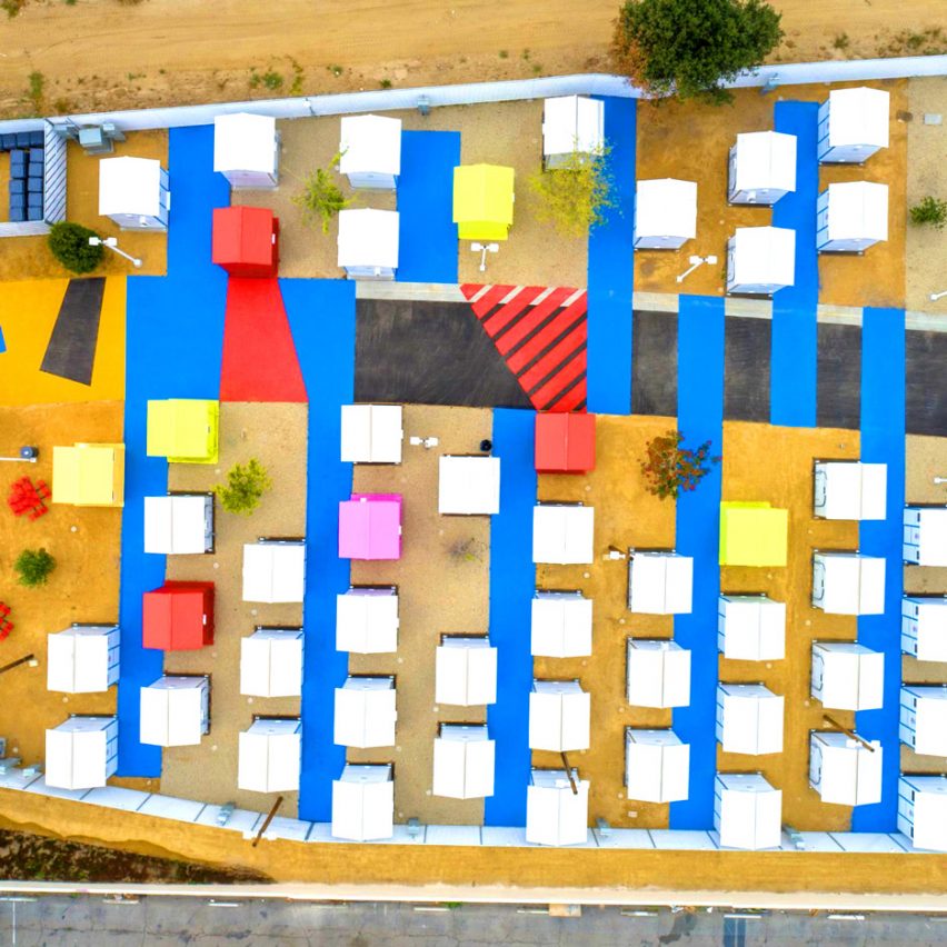Homeless housing in LA from the air
