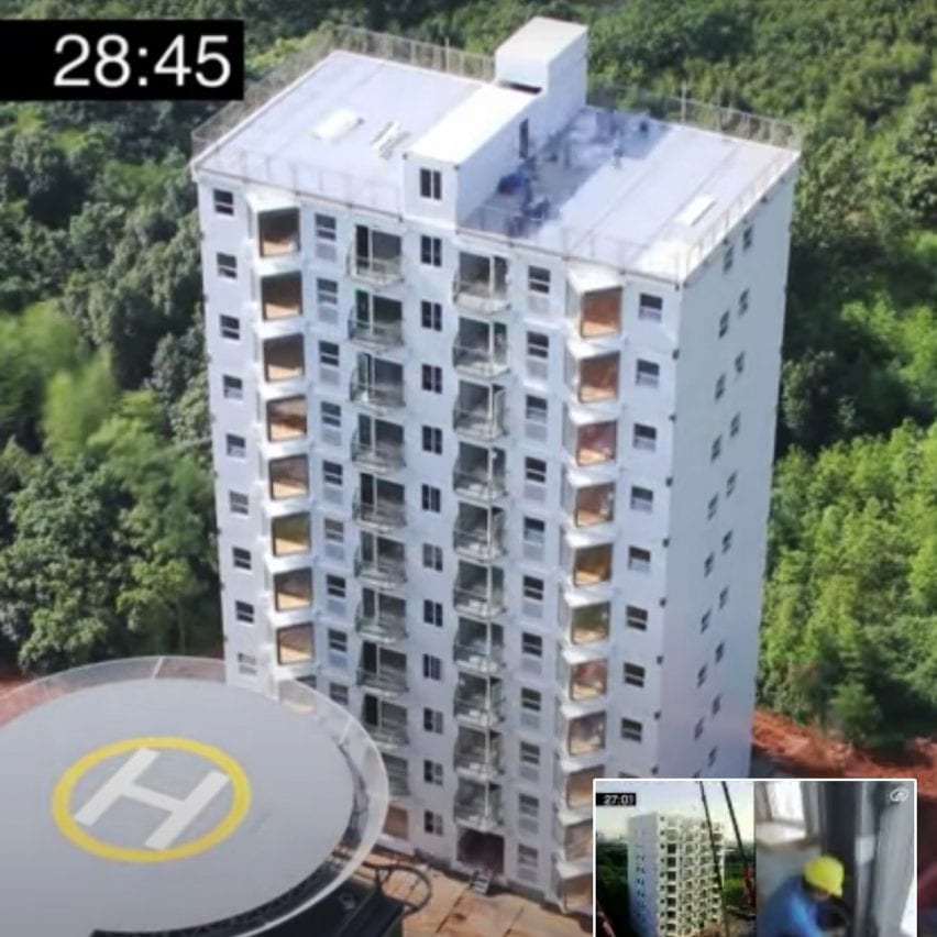 10-storey stainless-steel apartment block in 28 hours